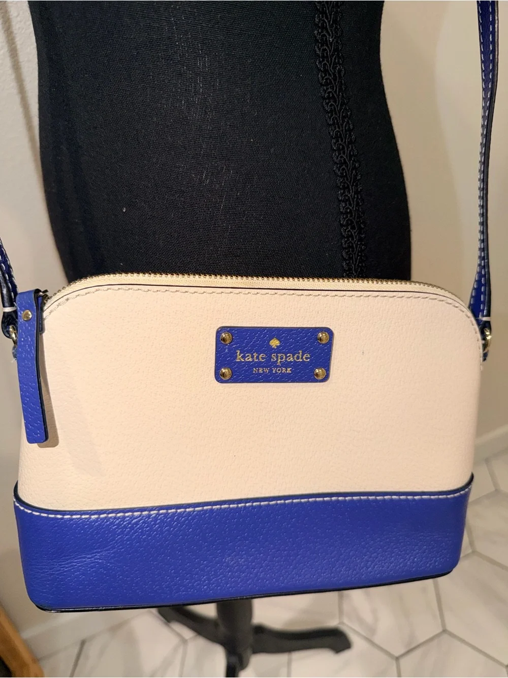kate spade Two-Tone Cream and Blue Crossbody